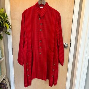 Yasuko Kurisaka Red OS Kimono Minimalist Tunic Teacher Avant Garde Japan Art